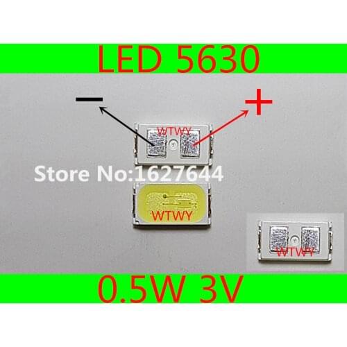 500pcs EVERLIGHT LED Backlight TV LED 5630 High Power 0.5W 3V LED Backlight Cool white For LED LCD TV Backlight Application