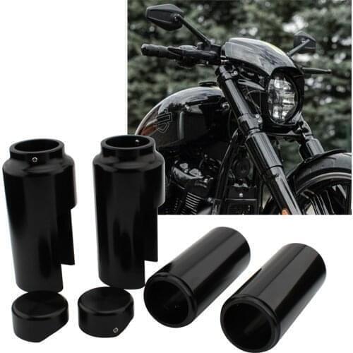 6Pcs Motorcycle Front Upper Lower Fork Cover Cap For Harley Softail Breakout FXBR FXBRS 2018 2019 2020 2021 Aluminum Gloss Black