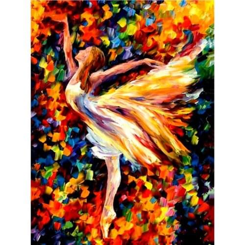 Full SquareRound Drill 5D DIY Diamond Painting Dancing girl Embroidery Cross Stitch 3D Home Decor