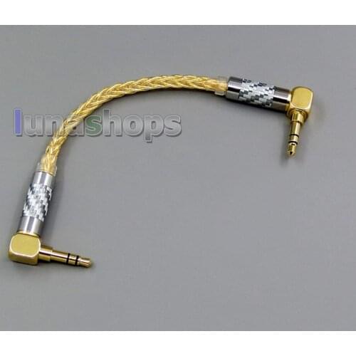 3.5mm Male To Male Angle 8 Cores 99.99% Pure Silver + Gold Plated Amplifier Audio Cable LN006272
