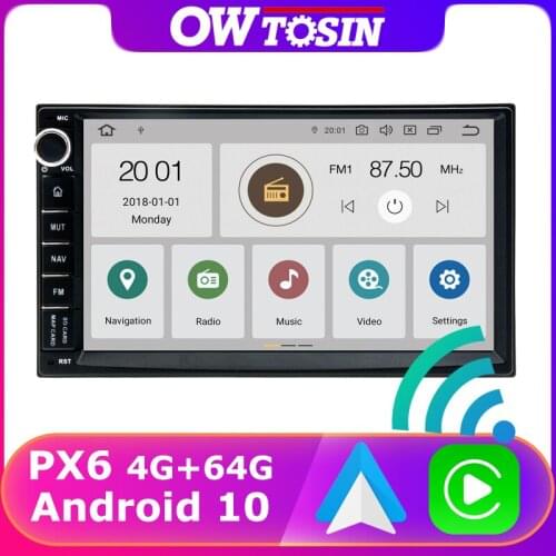 Univesal 2 din PX6 4G+64G Android 10 Car Multimedia Player Bluetooth 5.0 WiFi Audio Stereo TDA7850 Wireless Carplay DSP HDMI DAB