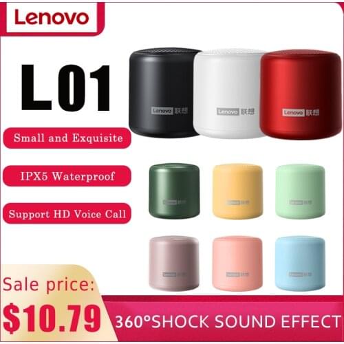 Lenovo L01 TWS Bluetooth Speaker Portable Outdoor Loudspeaker Wireless Mini Column Stereo Music Surround Bass Box Waterproof