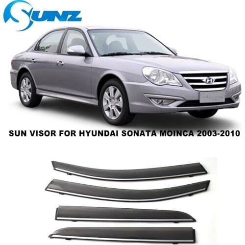Side Window Visors For Hyundai Sonata Moinca 2003 2004 2005 2006 2007 2008 2009 2010 Plastic Exterior Visor Vent Shades SUNZ