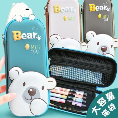 3D cartoon childrens pencil case large capacity pencil case gift kawaii pencil cases korean stationery school supplies