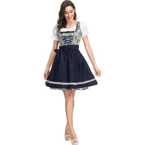 Black And White Cafe Maid Beer Restaurant Waitress Costume Oktoberfest Dress Uniform Temptation Performance Stage Cosplay