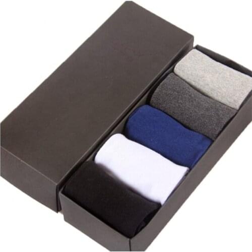 Cnleyoyo Business Style Black Cotton Formal Men Socks Delicate Box Socks