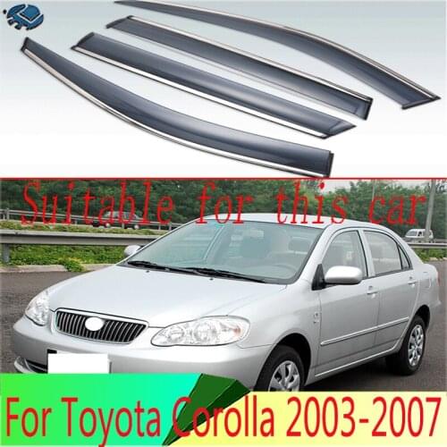 For Toyota Corolla 2003-2007 Plastic Exterior Visor Vent Shades Window Sun Rain Guard Deflector 4pcs