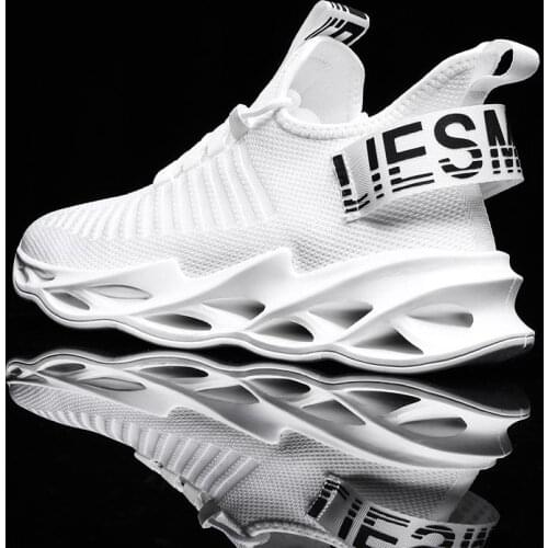 Large Size Outdoor Breathable Men Sport Shoes Mens Summer Sports Shoes Mens Running Sneakers White Jogging Flat Schue GME-1600