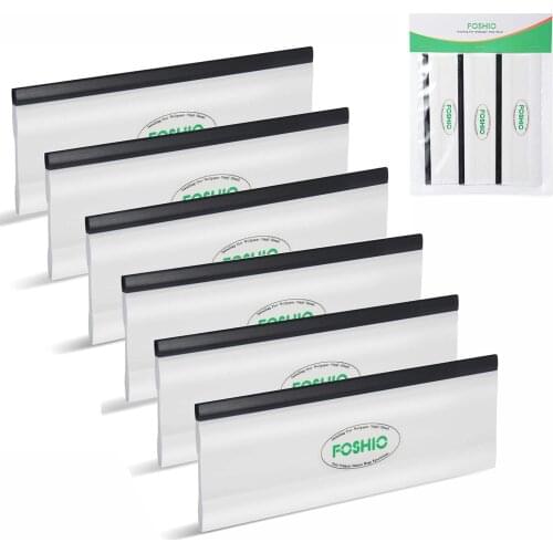 FOSHIO 3/6pcs Carbon Fiber Vinyl Squeegee Household Glass Cleaning Rubber Edge Plastic Scraper Window Tint Car Wash Remover Tool