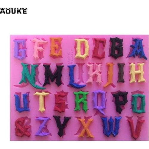 Art Words Capital Letters Creative Shape Fondant Cake Silicone Mould Chocolate Pastry Mold Biscuits Molds Soap DIY Baking Tools