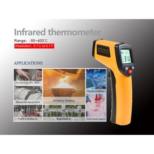 Infrared Thermometer (Not for Human) Temperature Gun Non-Contact Digital Pyrometer Laser Thermometer-58℉ to 716℉ (-50 to 380℃)