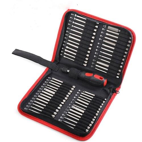 Julaihandsome 55PC Extra Long Bits Set S2 Screwdriver with Magnetic 75mm Length Tool Bag Packing