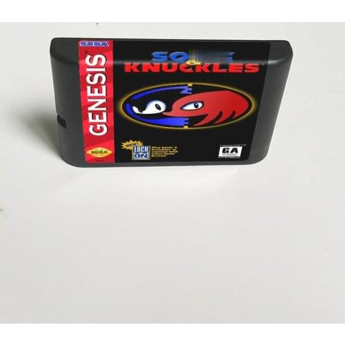 Soniced & Knuckles - 16 Bit MD Game Card for Sega Megadrive Genesis Video Game Console Cartridge