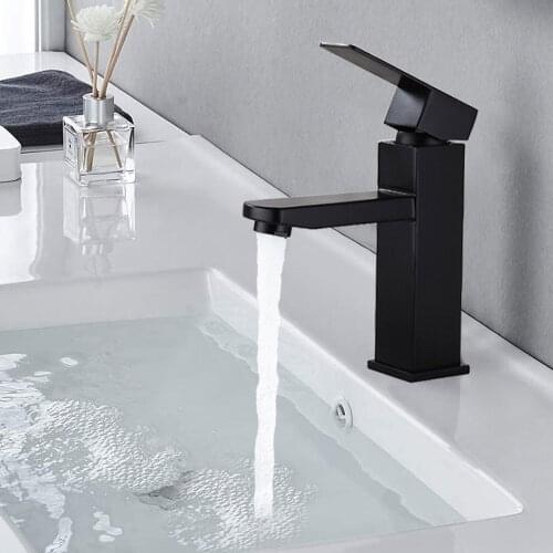 AZOS Matte Black Bathroom Faucet Single Hole Bathroom Sink Faucet Single Handle Bathroom Basin Faucet