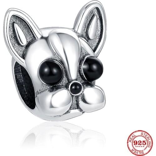 New Original Silver Color Dog Bead Fit European Pandora Charms Bracelet Bangles Diy Jewelry P233