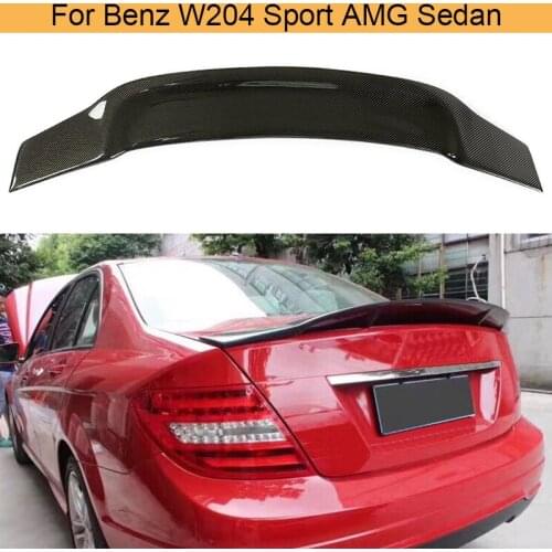 Carbon Fiber Rear Trunk Spoiler Wing for Mercedes-Benz W204 C200 C300 Sport C63 AMG Sedan 2007-2013 Rear Trunk Lip Wing Spoiler