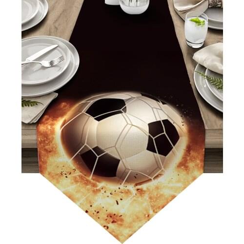 Flame Football Shooting Sport Athletics Table Runners Home Dining Coffee Table Decor Table Cloth Wedding Decoration Table Cover