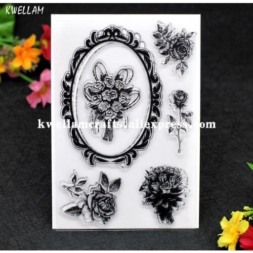 Rose Leaves Frame Scrapbook DIY photo cards account rubber stamp clear stamp transparent stamp 10x15cm 7060919