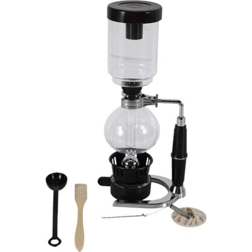 Hand Siphon Coffee Maker Pot Vacuum Coffee Brewer Siphon Durable Heat-Resistant Glass Coffee Machine Filter for Home Kitchen Use