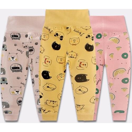 2021 Kids Girls Pants Autumn High Waist Baby Trousers Childrens Clothing For 3 6 9 12 18 24Month Toddler Boys Cotton Pants