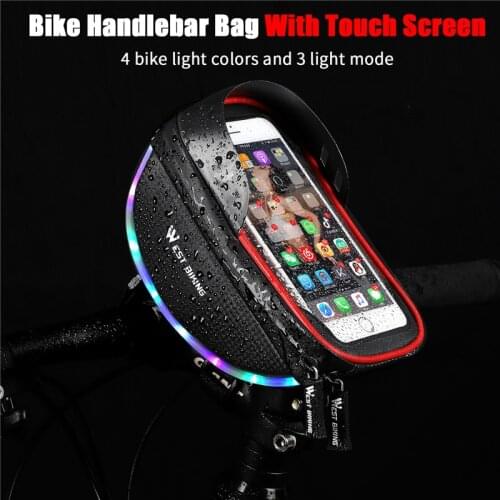WEST BIKING Cycling Bags MTB Bike Top Tube Frame Handlebar Phone Bag Case Pannier For 6.0in Phone Touch Screen Bicycle Front Bag