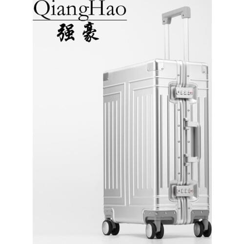 High quality 100% aluminium alloy spinner travel brand suitcase hand luggage trolley with wheel