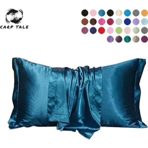 1pc/2pcs Satin Silk Pillowcases Luxury Envelope Solid Color Silk Pillow Cover for Healthy Sleep Pillow Case Multicolor 48x74cm