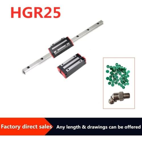 1PCS Linear Guide Rail HGR25 + 1PCS HGH25HA / HGW25HA Linear Narrow Type/Flange Circlip Slide cnc Parts
