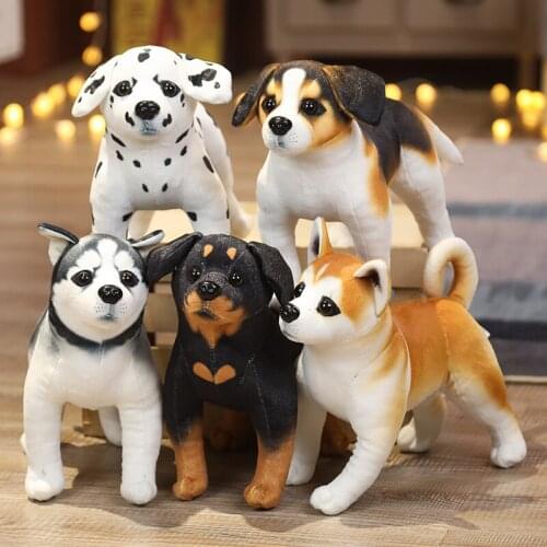 1pc 25CM Simulation Cute Dog Plush Toys Lovely Husky Akita Rottweiler Animal Dog Dolls Stuffed Soft Toys for Kids Boys Xmas Gift