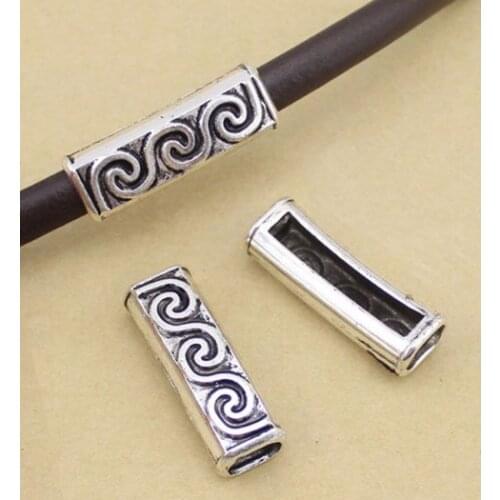 10pcs/lot 7*10mm Leather cordMetal Alloy Spacer Beads Hole Beads Flat Beads Buddha Beads For DIY bracelet Jewelry Making fsg3e