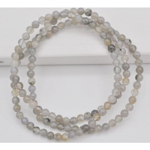 4MM Labradorite Beads Bracelet Bangle Necklace Stretch 22 Inch Jewelry For Woman Gift G740