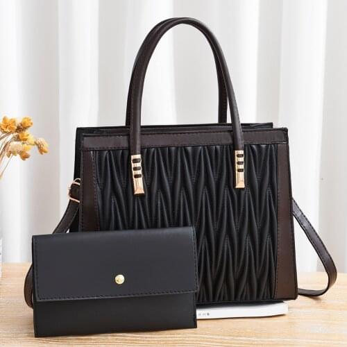 BRIGGS New 2021 Women Casual Tote Handbag PU Leather Fashion Black Lady Shoulder Crossbody Purse High Quality Office Bags