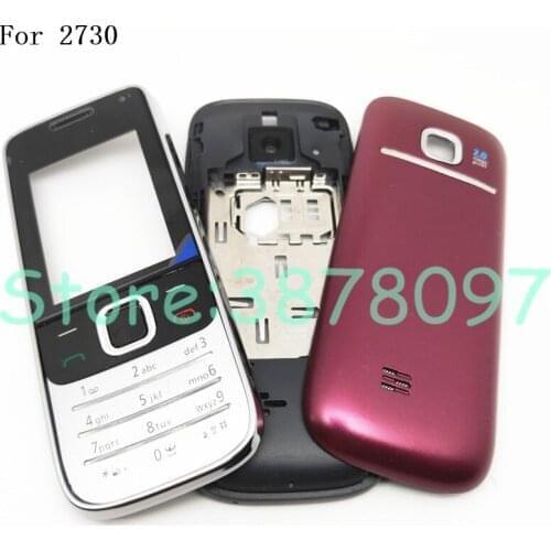 Best Quality Full Housing For Nokia 2730C 2730 Front Faceplate Frame Cover Case+Back cover/battery door cover+Keypad + Logo
