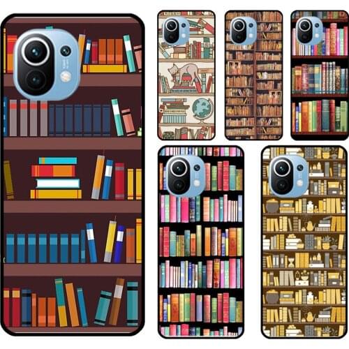 Read books Library Bookshelf For Xiaomi Mi 10T 9T Pro Note 10 Mi 11 Lite Ultra Case For POCO X3 Pro M3 F1 F2 F3 Cover