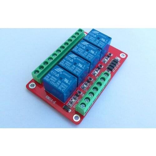 RM04E 4-way relay module / expansion board / bidirectional optocoupler isolation / high and low level optional 5/12/24V