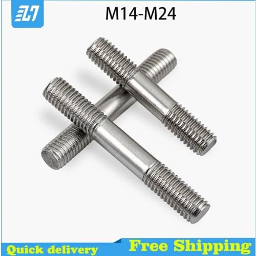 Double End Thread Rod Headless Stick Dual Head Threaded Bar Stud Bolt 304 Stainless Steel M14 M16 M18 M20 M22 M24