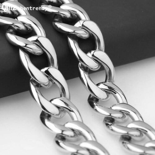 Hip hop 18MM 57 CM Super Heavy Mens Flat Curb Cuban Chain Necklaces Stainless Steel Serpentine weaving Snake pattern Necklace