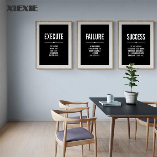 Wall Art Decor Motivational Prints Black Poster Success Leadership Quote Inspirational Canvas Painting Wall Art Home Decoration