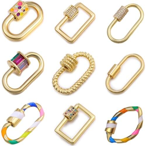 Juya DIY Jewlery Hanging Chains Accessories Spiral Locket Hooks Screw Clasps For Handmade Necklace Bracelets Making Supplies