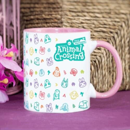 Animal Acrossing Coffee Mug Pink Ceramic Creative Milk Tea Cup Girl Women Gift Mugs