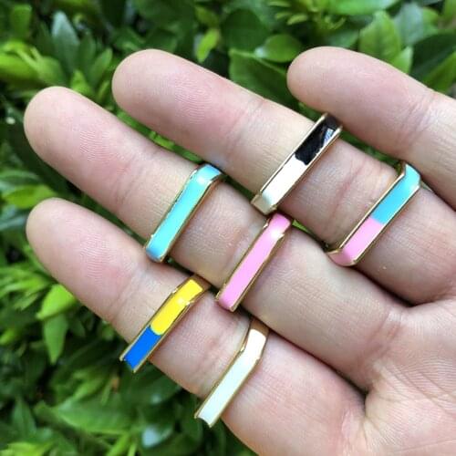 New Candy Color Enamel Rings for Women Fashion Simple Small Finger Thin Ring Wholesale Jewelry Female Bijoux Dropshipping