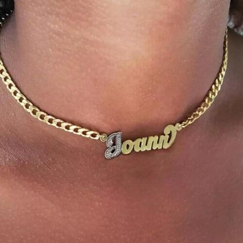 316L Stainless Steel Customized Cuban Chain Name Neckalces 2020 Personalized Plated Necklace Custom Necklace for Women Gifts