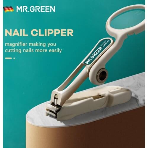 MR.GREEN Nail Clipper with Magnifying Glass Clear View Fingernail & Toenail Precision Cutting Tool for Elderly Baby, Girl, Men