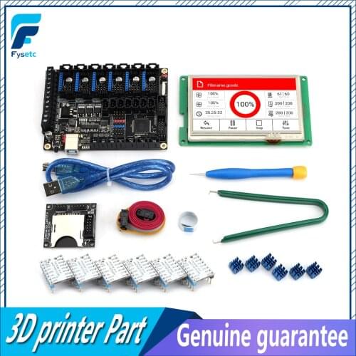 FYSETC F6 V1.3 ALL-in-one Mainboard + 4.3" Touch Screen With SD Reader + 6pcs TMC2130 V1.2 SPI Flying Wire Stepper Motor Driver