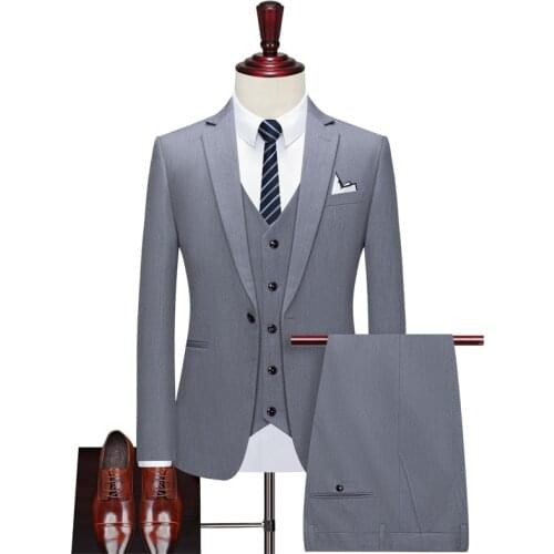 Mens Suits Groom Wear Tuxedos Custom Made 3-Piece Wedding Suits Slim Fit Groomsmen Best Man Suit For Men (Jacket+Pant +Vest)