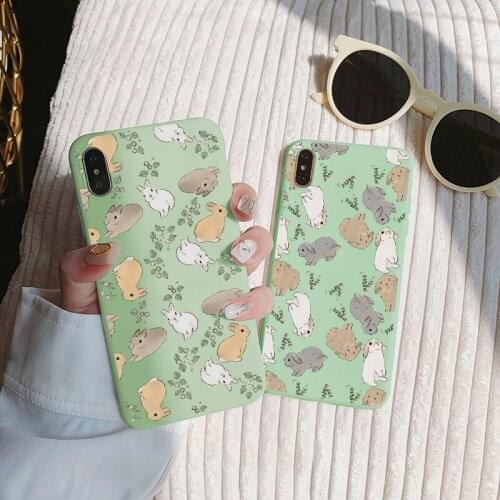 Cartoon Cute Rabbit Animal Phone Case for iphone 11 12 Pro MaxX XS MAX XR 6s 7 8 plus SE 2020 Back Soft Silicone Cover Fundas