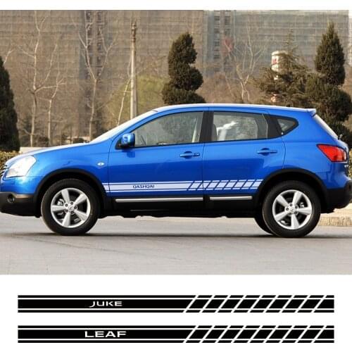 2PCS Car Door Side Sticker Decal For Nissan Qashqai Juke Leaf Micra Sentra Patrol Maxima Murano Tiida Pulsar Altima Rogue Sylphy