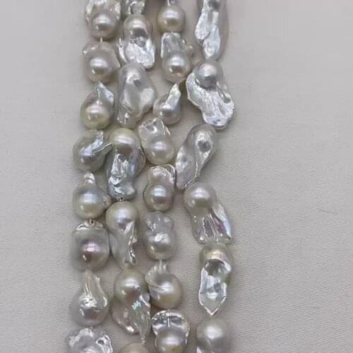 Natural white13-20mm big nucleated freshwater baroque pearl for jewelry making