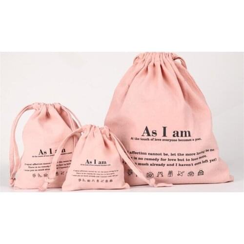 Wholesale Washed Cotton Casual Tote Resuable Cotton Drawstring Bag Food Packing Christmas Bag