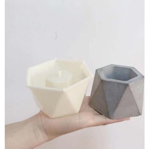 Plastic pot molder cement mold For Concrete Flower planter Concrete Design Tool Hexagonal Geometric Flower Pot Mold